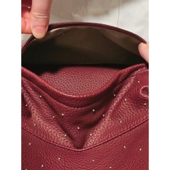 Prüne - Women\'s Burgundy Leather Studded Backpack Mini Bag main image 8